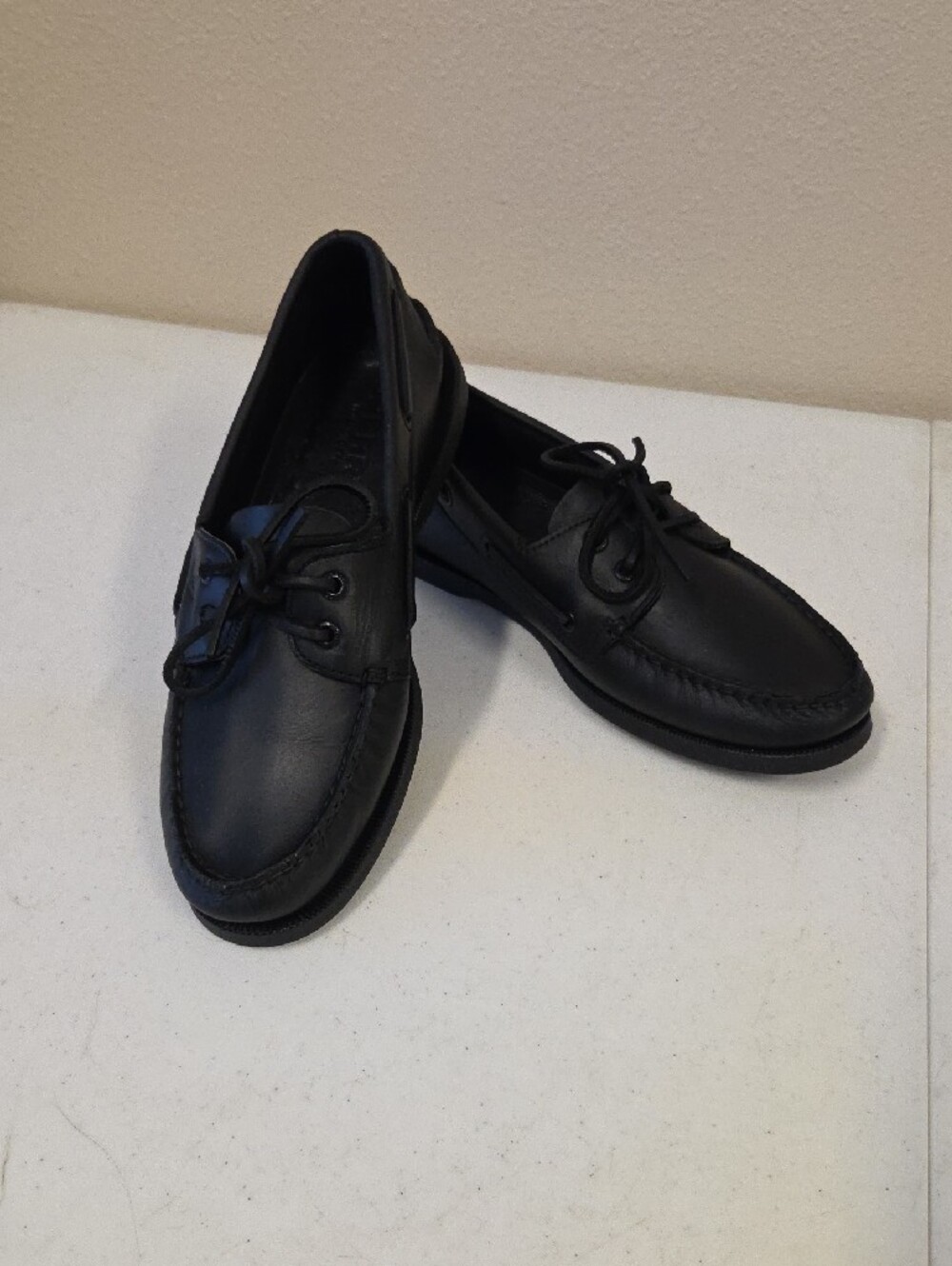 Sperry Top Sider Classic Men's Black Leather Boat Shoes Size9.5